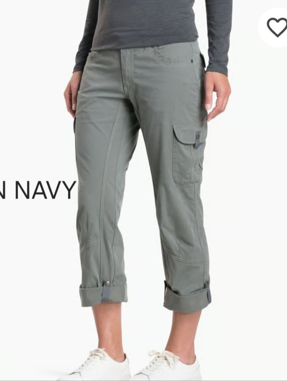 KUHL NAVY Hiking Cargo Casual 'Splash Roll Up Pant' Capri  NWOT 6Reg